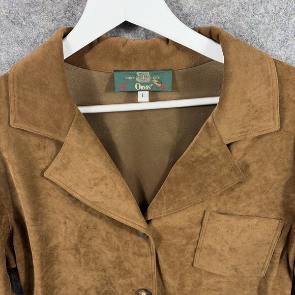 VTG Orvis Mens Leather Suede 4 Button Down Coat Size‎ Large VGC - Picture 2 of 8
